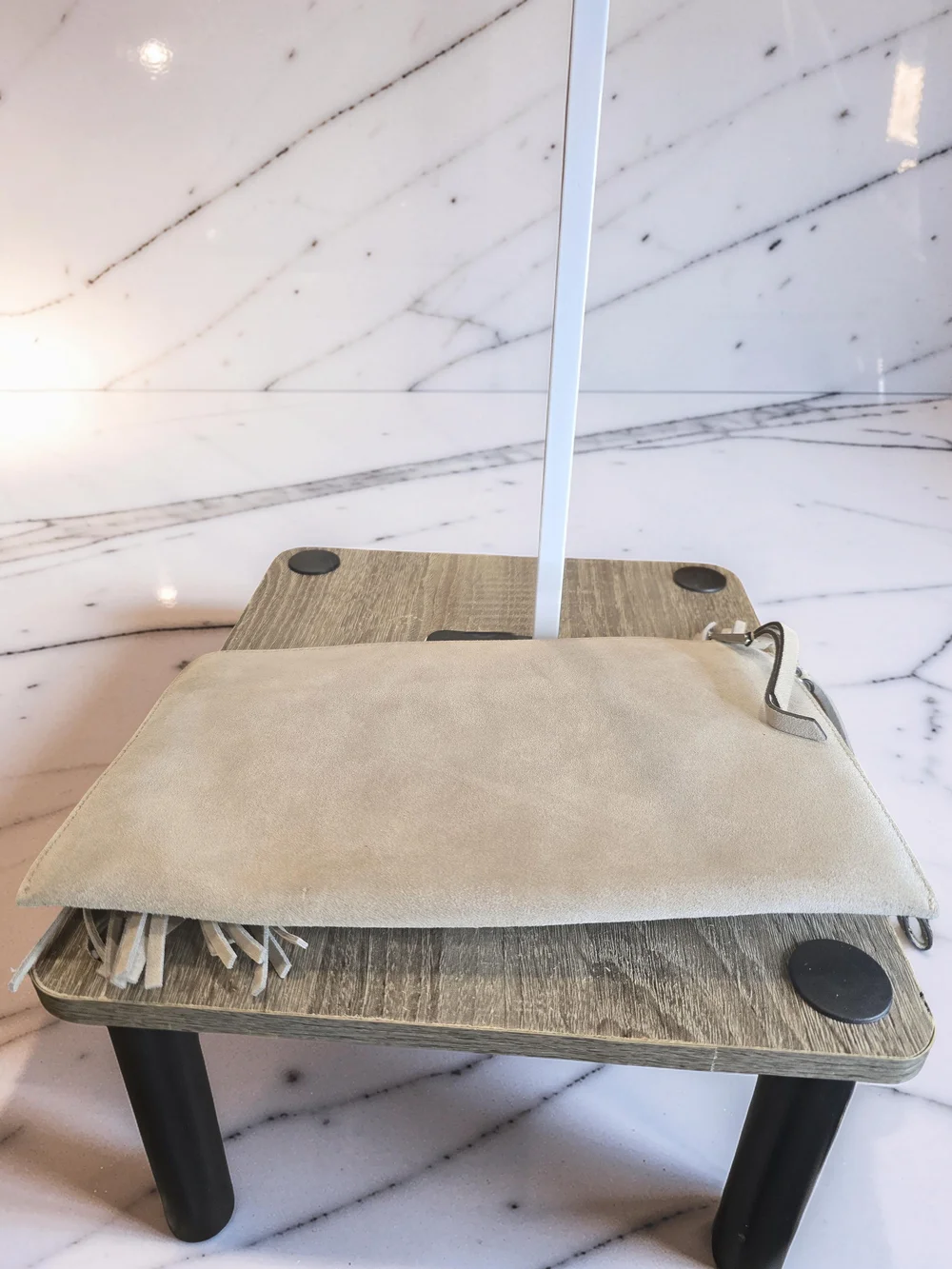 Michael Kors Billy XL Zip Clutch in Cement Leather NWT